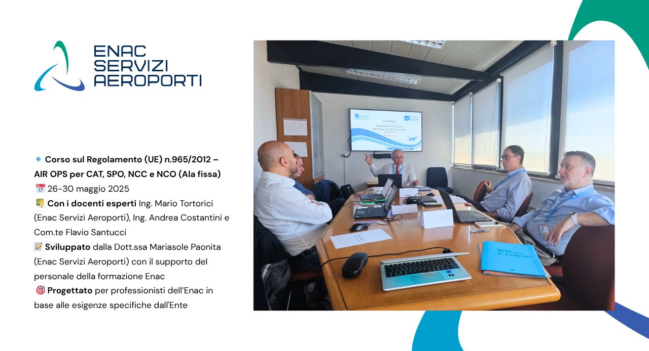 Formazione specialistica sul Regolamento (UE) n.965/2012: corso AIR OPS per CAT, SPO, NCC e NCO � Ala fissa (A)